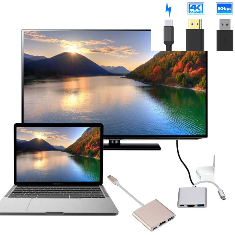 Aluminum USB-C to HDMI/USB 3.0 Multiport Adapter