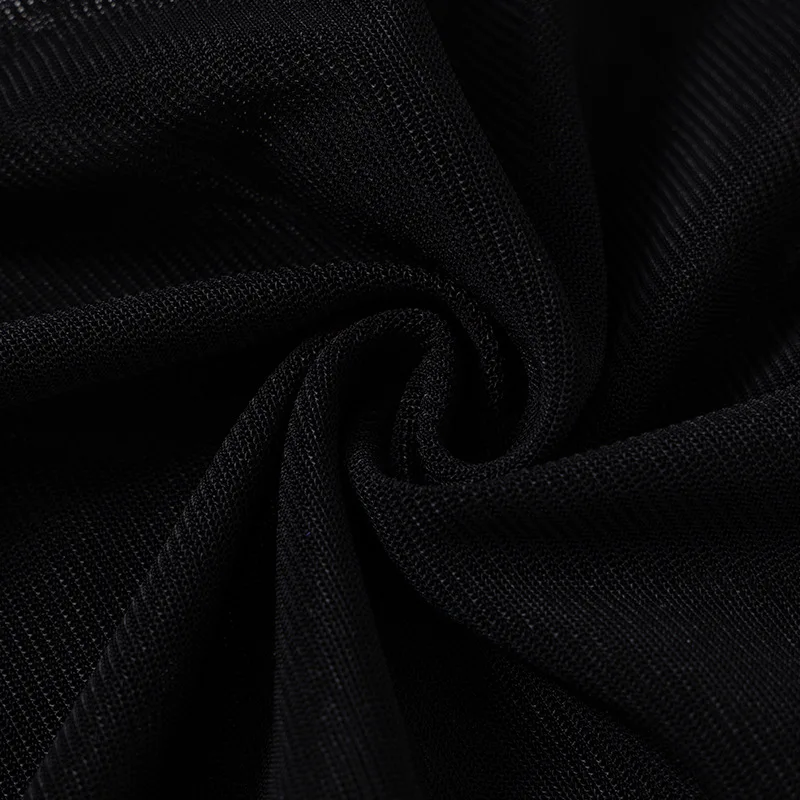 Black See Through Y2k Dress For Women Clothing Long Sleeve Vestidos De Mujer Slim Sexy Streetwear High Waist Autumn Robe Femme
