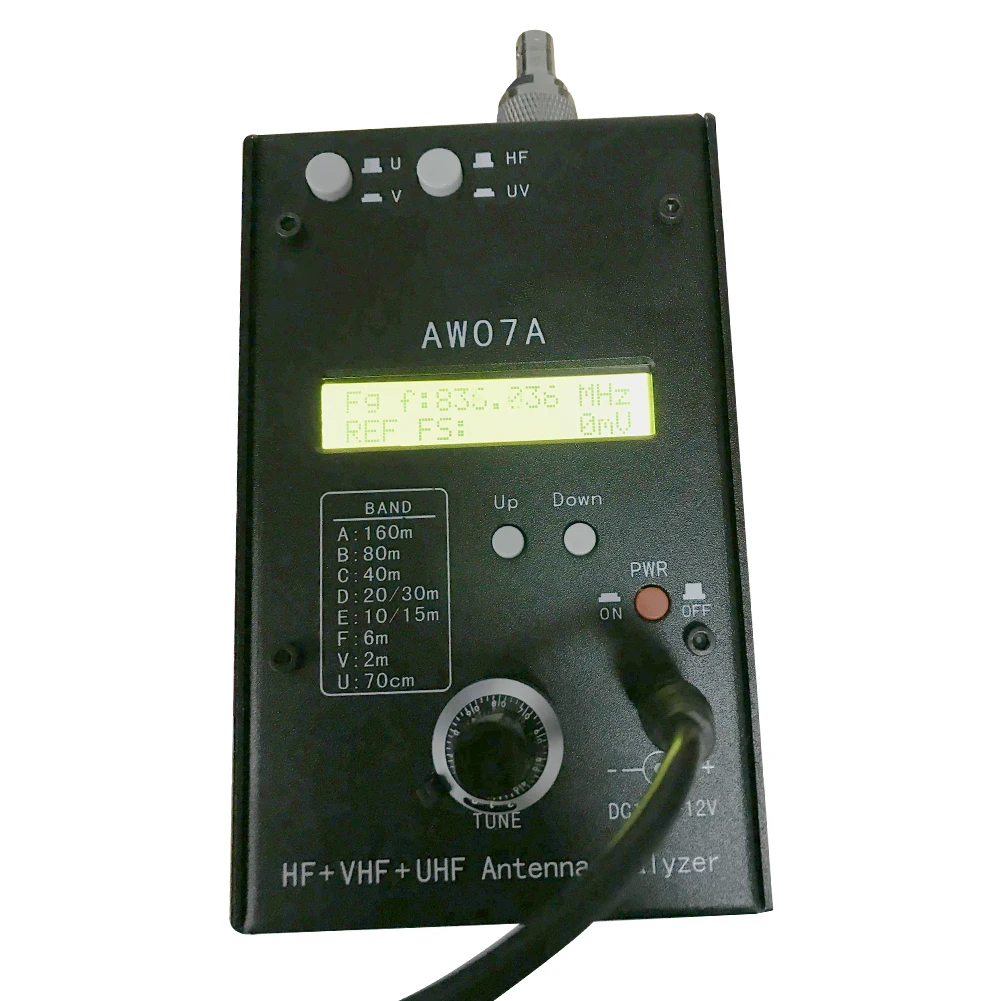 HF VHF UHF AW07A 1.5-490MHZ 160 M SWR 안테나 계량기 테스터, 멀티밴드 안테나 분석기 측정 도구 RF 임피던스 안테나 분석기