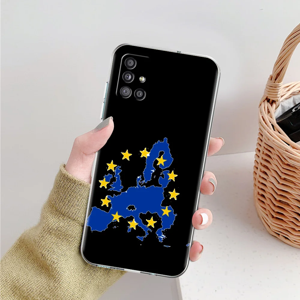 Clear Phone Case with EU Flag Design