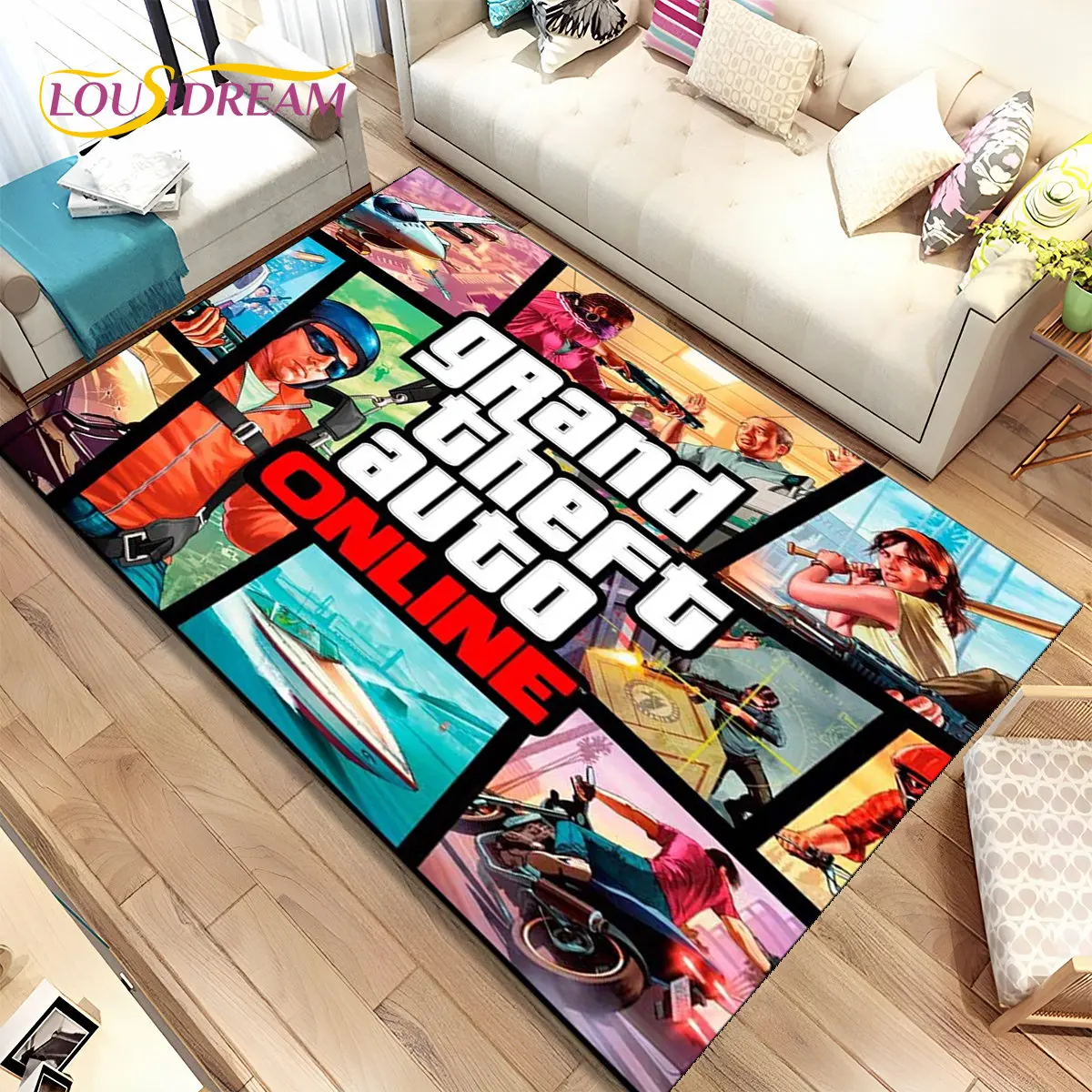 Grand Theft Auto San Andreas Video Game Area Rug Area Area Rug - Peto Rugs