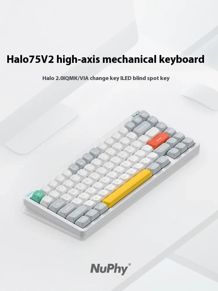 メカニカルキーボードNuphy-Halo75 v2,ワイヤレス,ゲーム用,qmk経由の 