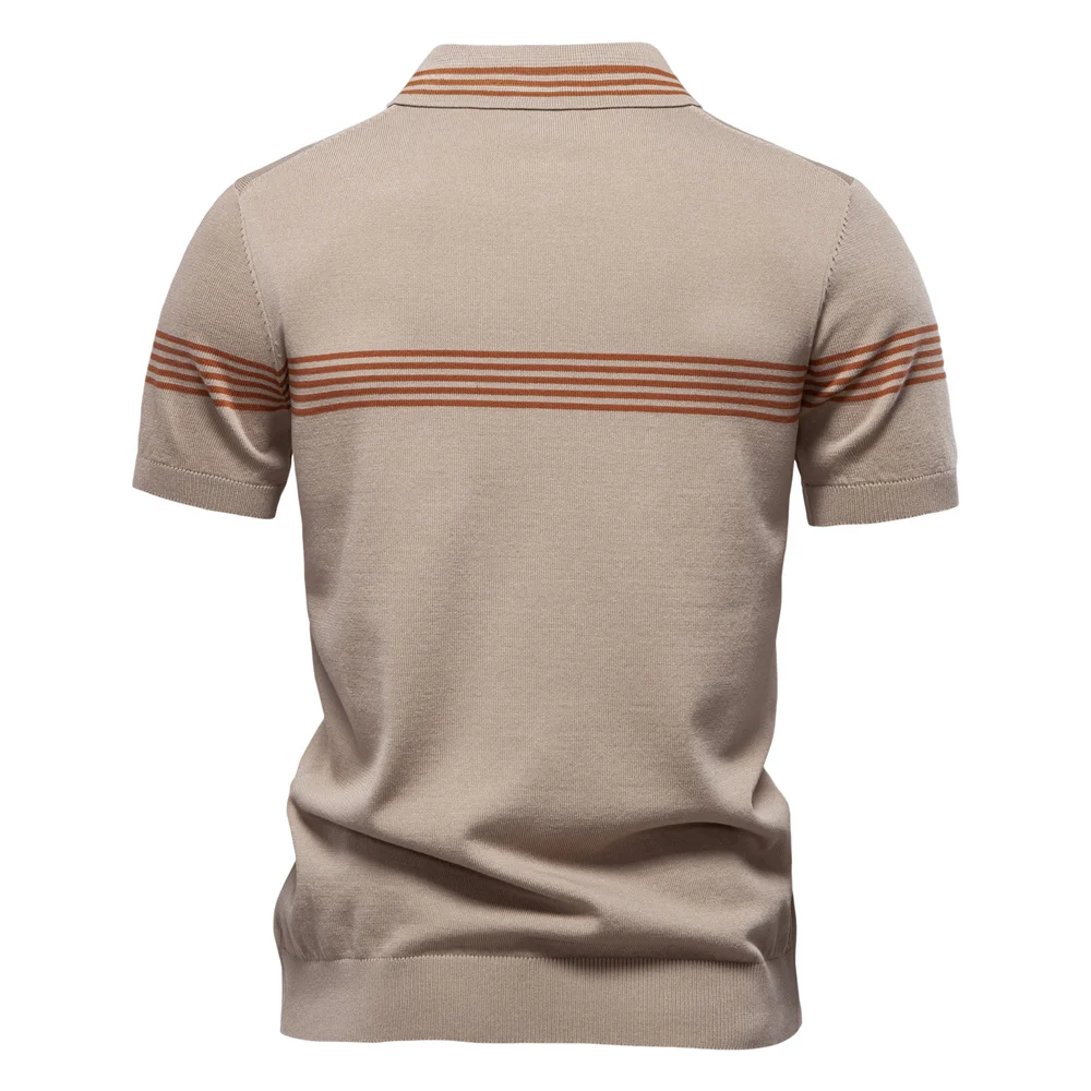 2025 Men's Slim Fit Solid & Striped Business Casual Polo Shirts Breathable Short Sleeve Comfort Top for Office Social Summer 13 S98c815268a734d42a292cae4a0c2f245K