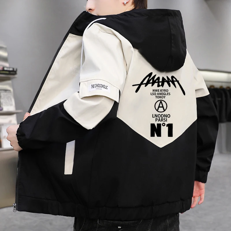 

Куртка мужская демисезонная ветрозащитная, с длинным рукавом, свободного покроя