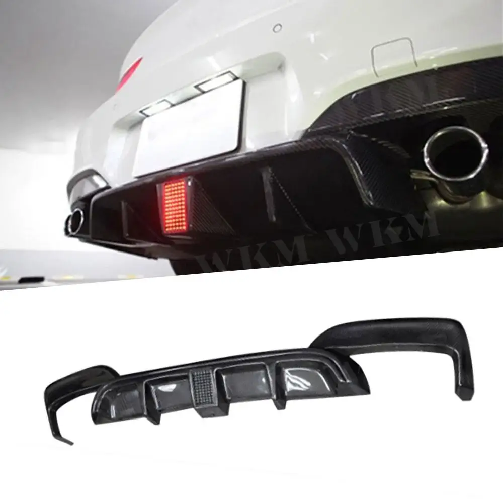 

Carbon Fiber Rear Bumper Lip Diffuser Spoiler With Light 12 Steel Balls for BMW 6 Series F06 F12 F13 M6 M Sport 2012-2017 FRP