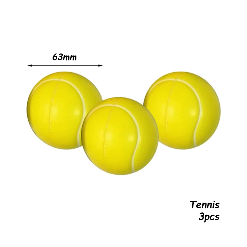 3Pcs 63mm Children Soft Football Basketball Baseball Tennis Toys Foam Sponge Decompression Vent Stress Balls Soccer Anti Stress
