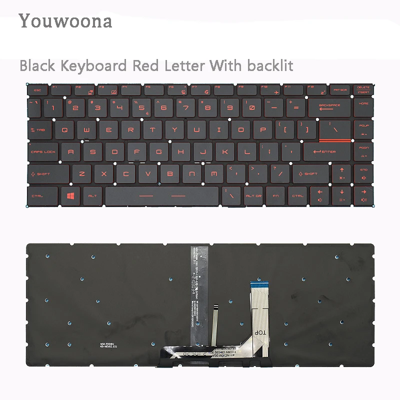 New Laptop Keyboard For MSI GS65VR PS42 GF63 8RC/D MS-16R1/W1/2-16Q1/2/3/4 With backlit