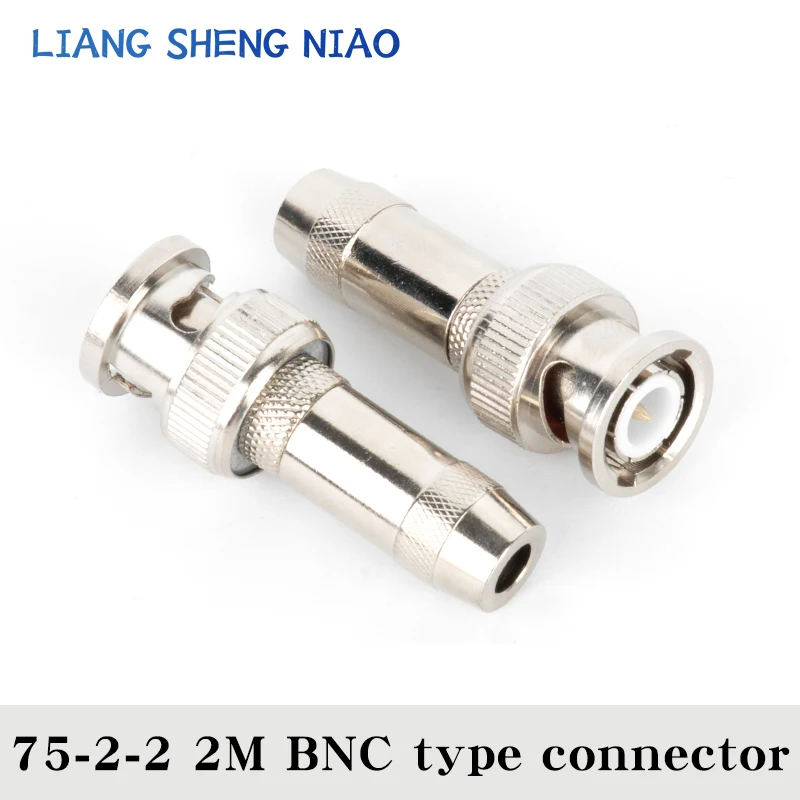 

75 Ohm 1.6/5.6(BNC) Male Straight Crimp Attachment RF Coaxial 75-2-2 BNC plug Connector for Cable RG174,RG188A,RG316,LMR100