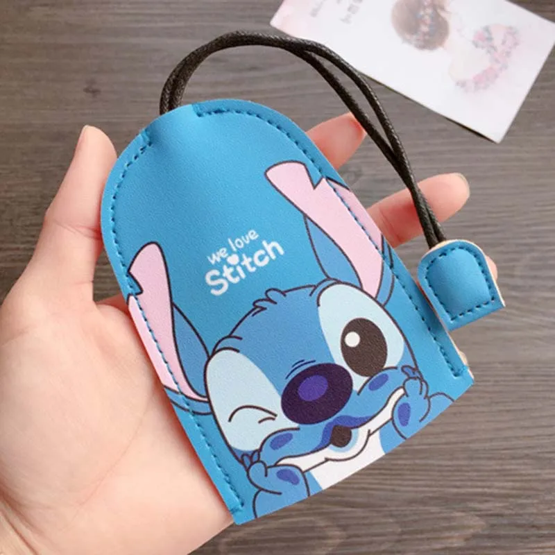 Disney Lilo Stitch Unisex Pull Type Key Bag PU Leather Key Wallets Housekeepers Car Holder Leather Keychain Pouch key case key holder key organizer key purse