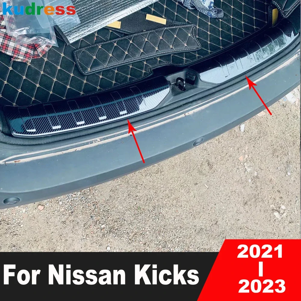 

Rear Trunk Bumper Cover Trim For Nissan Kicks 2021 2022 2023 Steel Car Tailgate Door Sill Plate Protector Guard Accessories