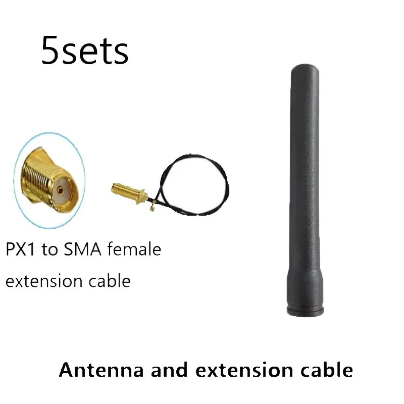 5개 2.4GHz WiFi 안테나 3DBI 게인 SMA 남성형 px1 - SMA 여성형 케이블 (라우터, 네트워크 카드, 드론, IP 카메라, IEEE WLAN용)