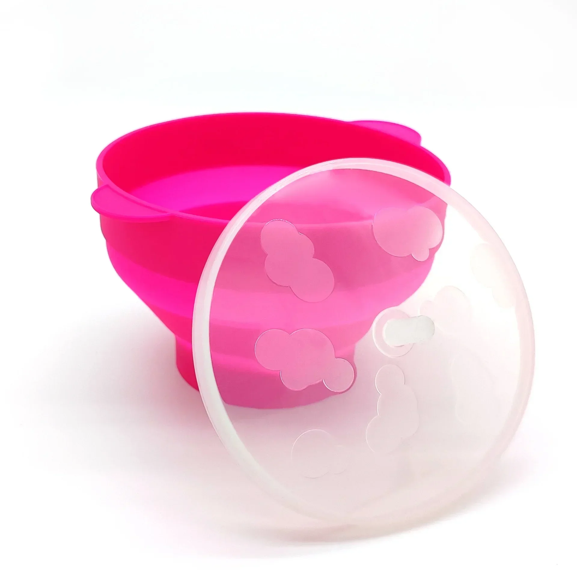 Kitchen Microwave Popcorn Bowl Bucket Silicone DIY Popcorn Maker Lid Chips Fruit Dish