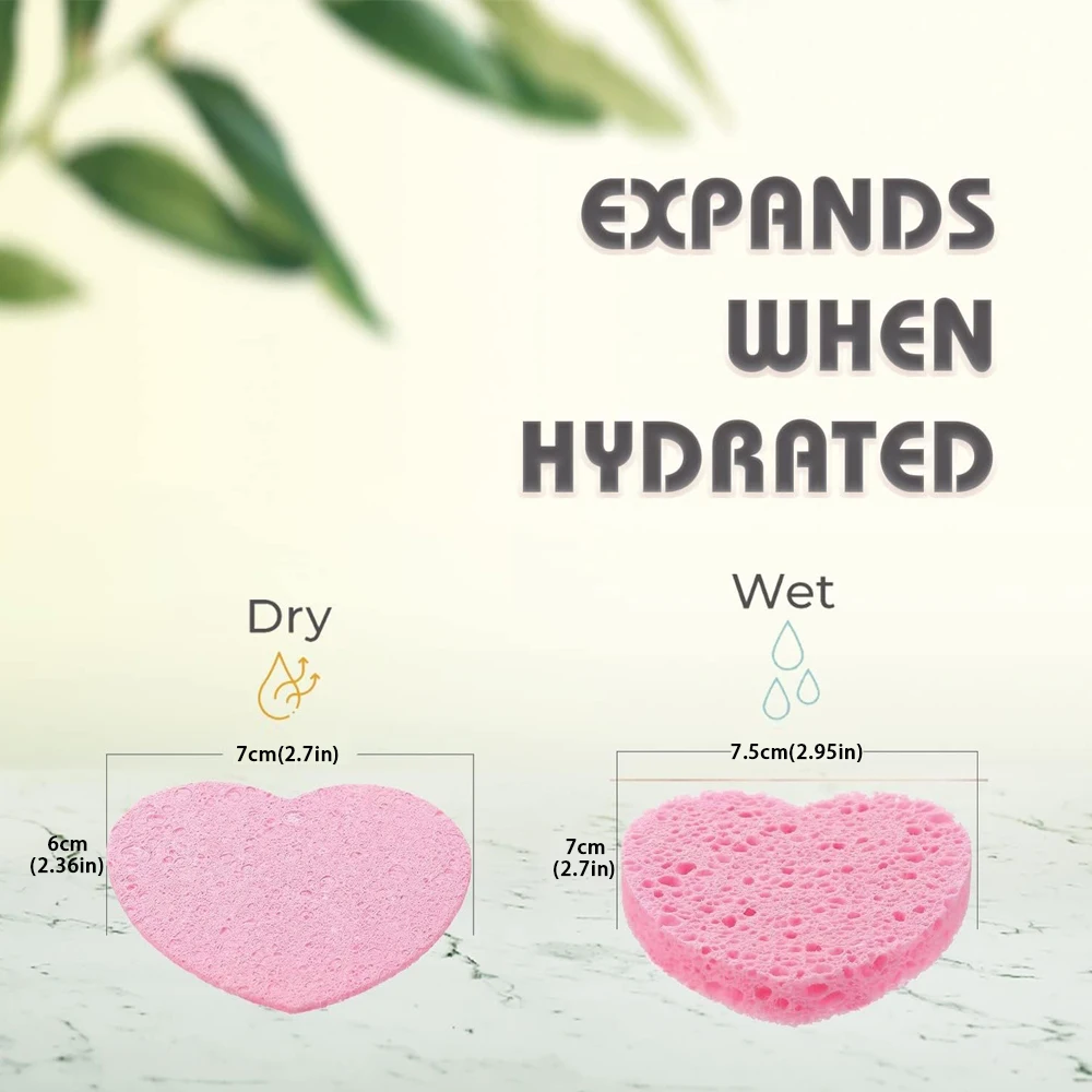 Powder puff 30-Count Compressed Facial Sponges, 100% Natural Cosmetic Spa Sponges for Facial Cleansing, Exfoliating Mask