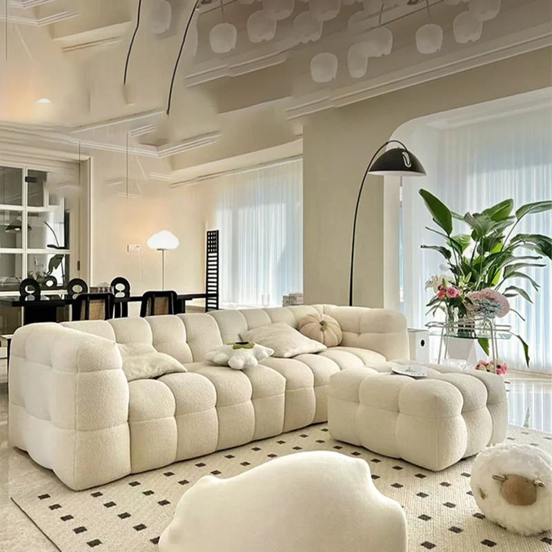 

Nordic Sectional Sofa Puff Living Room Loveseat Modern White Bedroom Couch Designer Bedroom Muebles Para El Hogar Furniture