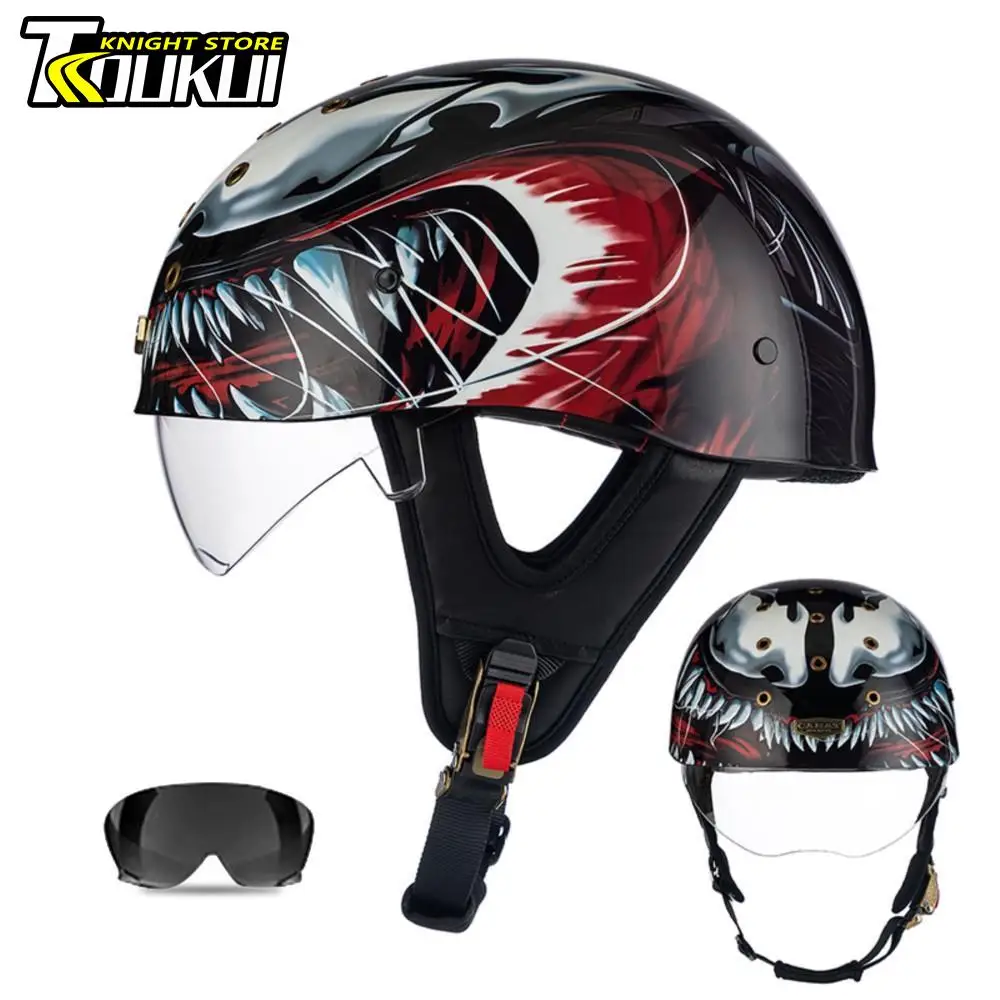 

Мотоциклетный шлем, немецкий винтажный мотоциклетный шлем с сертификацией в горошек, скутер, каска, мотоцикл, велосипедный шлем для мужчин и женщин