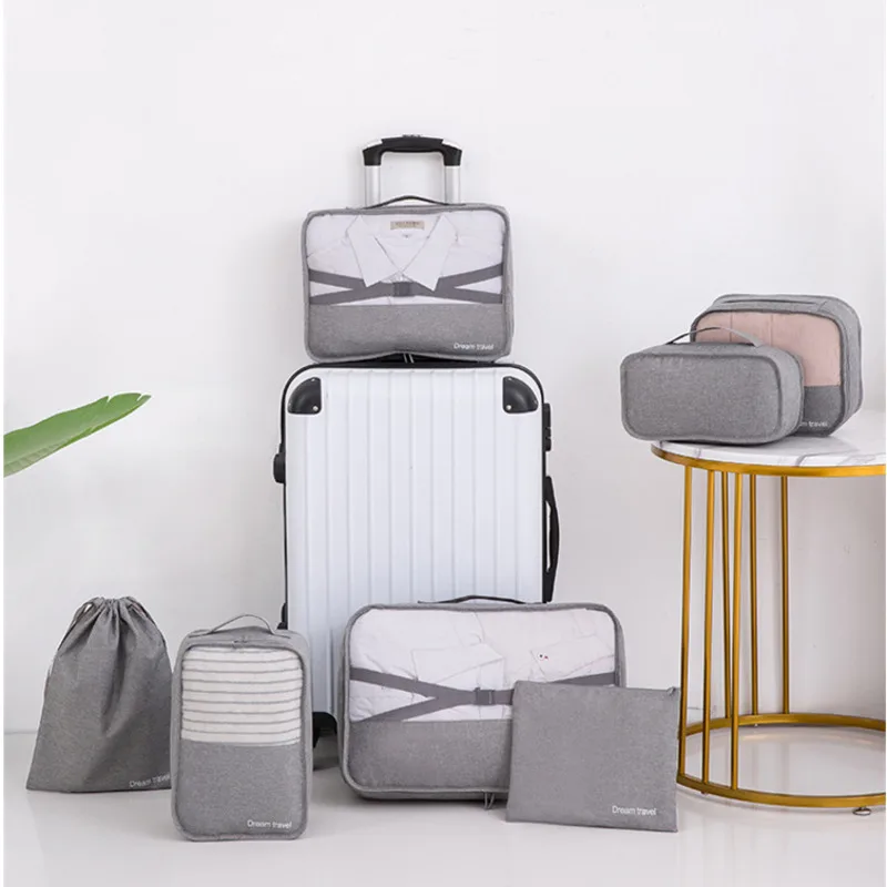 

7pcs Travel Storage Bag Set Travel Organizer Bag Shoes Packing Bag For Clothes Wardrobe Suitcase Tidy Organizer Pouch Case