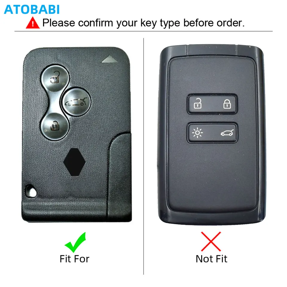 Housse De Clé Voiture En Cuir Pour Renault Captur, Clio, Megane, Koleos - Protection Sans Bloquer Le Signal