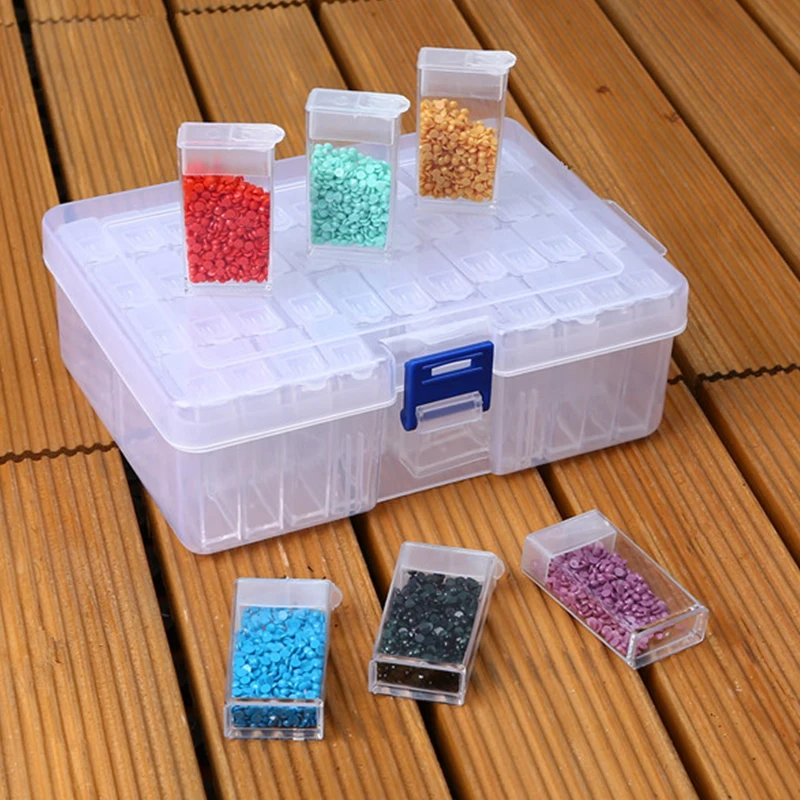 64/42 Grids 5D DIY Diamond Painting Drill Box Jewelry Box Rhinestone Embroidery Crystal Bead Organizer Storage Case Container