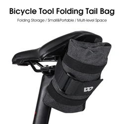 Foldable Bicycle Tool Storage Bag and Saddle Pouch (0707304 Gray)
