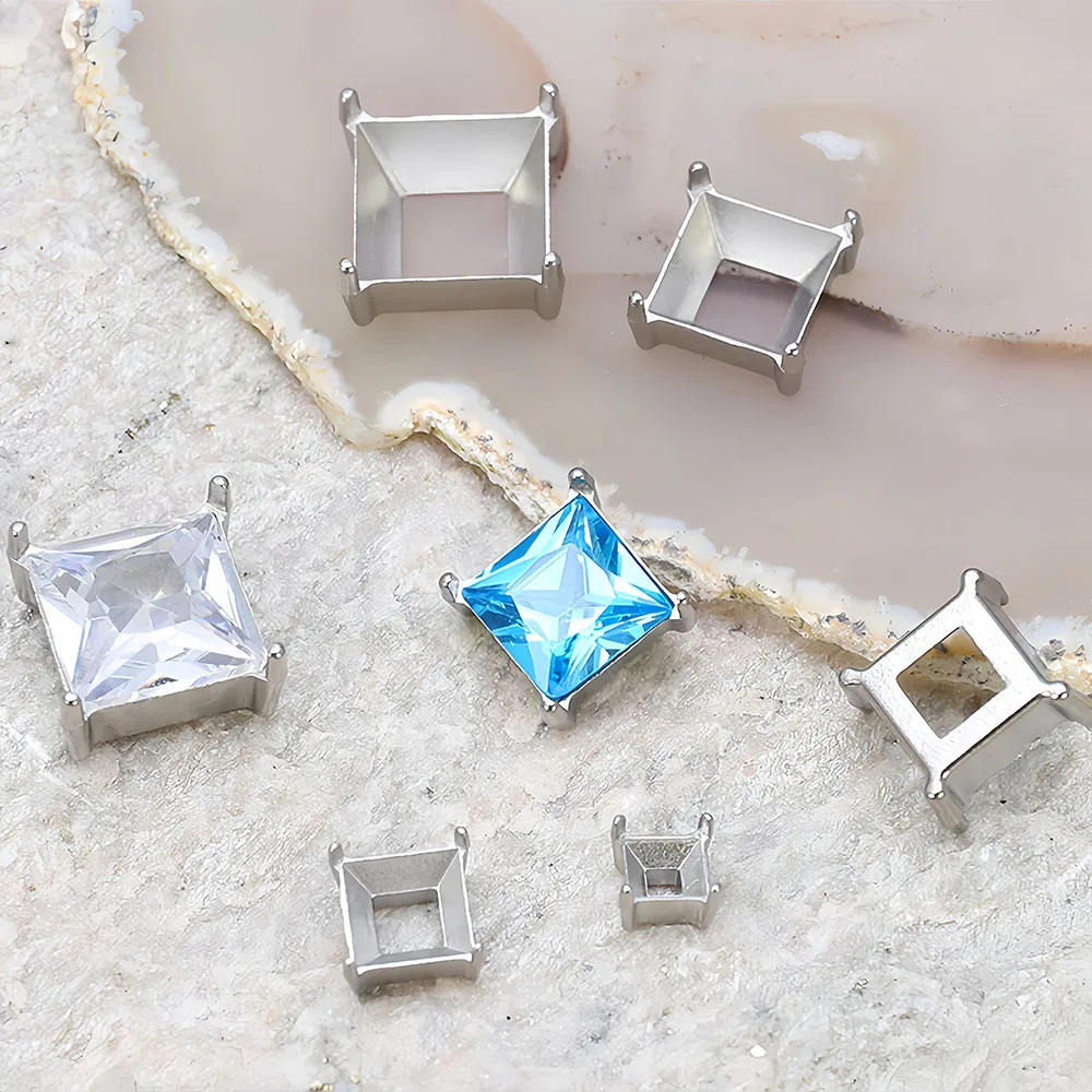 10/20PCS Edelstahl leere Klaue Einstellung Multi Form für ausgefallene Strass Basis Klaue Nähzubehör Kristallsteine Halter – Detail 3