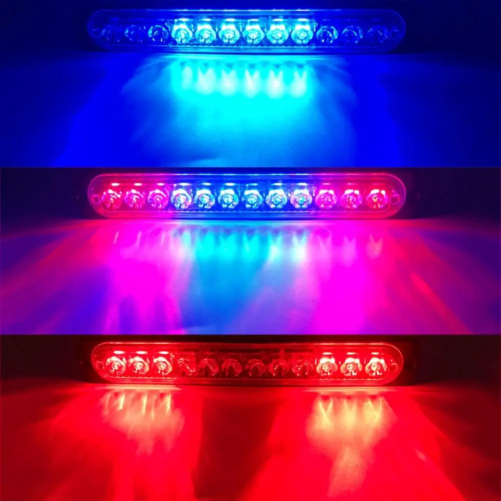 1pc 2pcs 4pcs Stroboscopes Strobe 12 LED Flash Light Police Car Truck Auto 12-24V Emergency Flashing Side Marker Light Bars