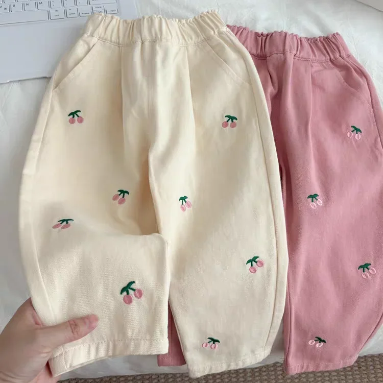 Children's Pants Kids Girls Cute Print Casual Pants