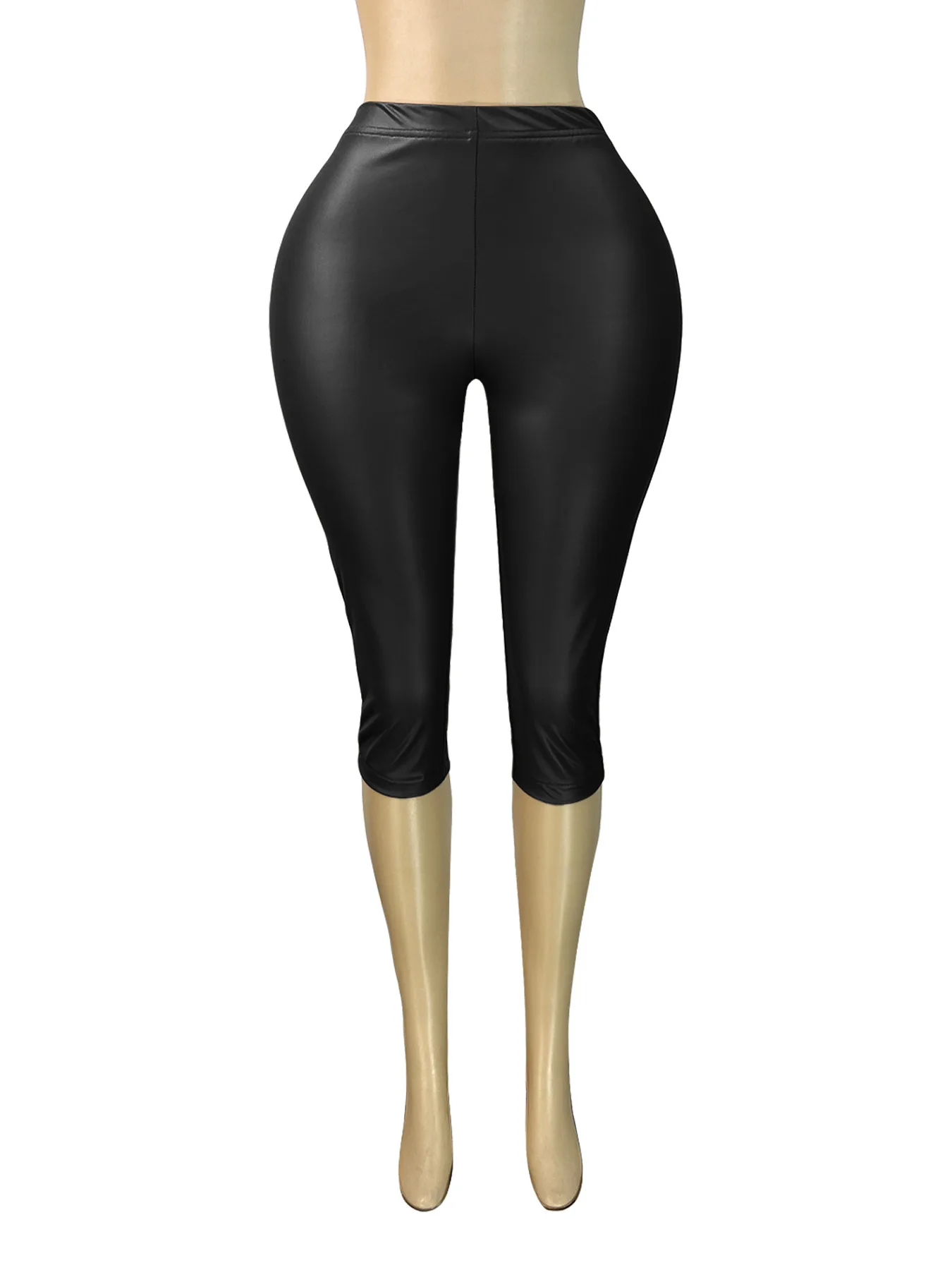 FAGADOER Sexy Leather Patchwork Shorts for Woman Solid Color High Waist Elasticity Shorts Female Streetwear Bottoms 2025 New