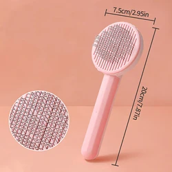 Pet Hair Grooming Brush with Stainless Steel Comb (Pinkwhite)