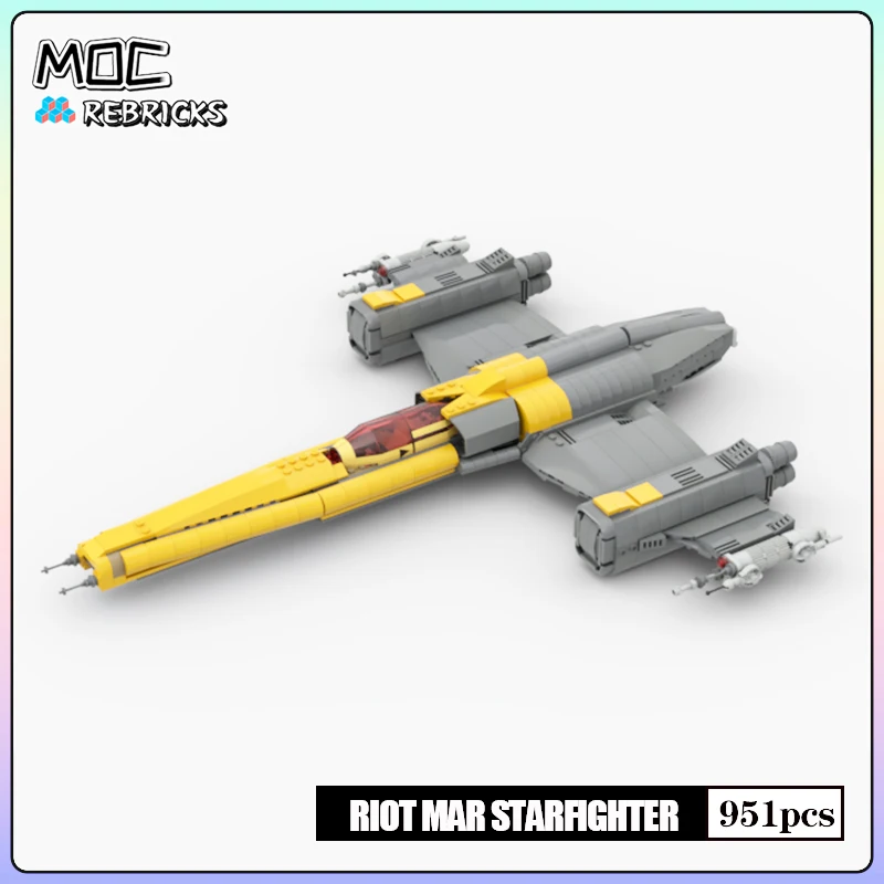 

Space War MOC Lightweight Long-fuselage Combat Hunter Starfighter Building Block DIY Assemble Show Model Sets Toys Gifts