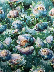 Enchanted Fairy Tale Dream House Cotton Fabric for DIY Sewing & Crafts (Half Meter) (A 1)