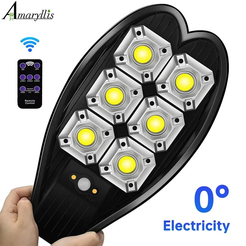 Luci Solari Cob Per Esterno Ipx66 Lampada Solare Impermeabile Lampada Da Parete Solare Con Telecomando E 3 Modalità Per Garden Yard Path Street