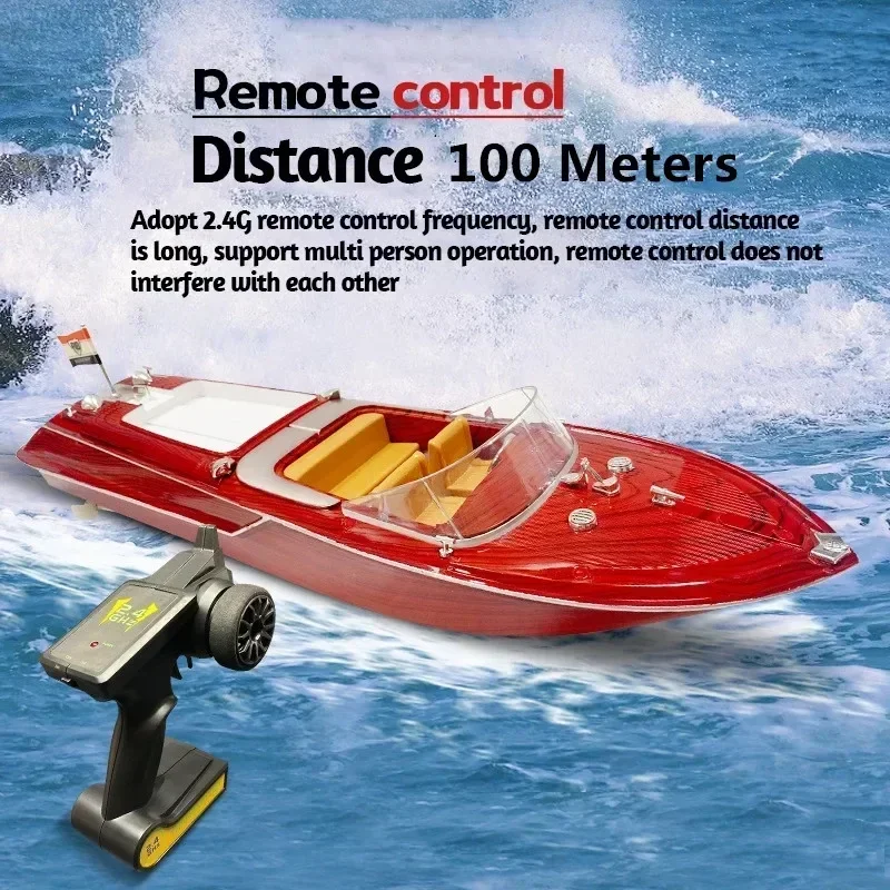NEW Sk-1 Remote Control SpeedBoat 25KM/H High Speed Remote Control Boat Simulation Wood Grain RC Boat Retro Children's Toy Boats 2