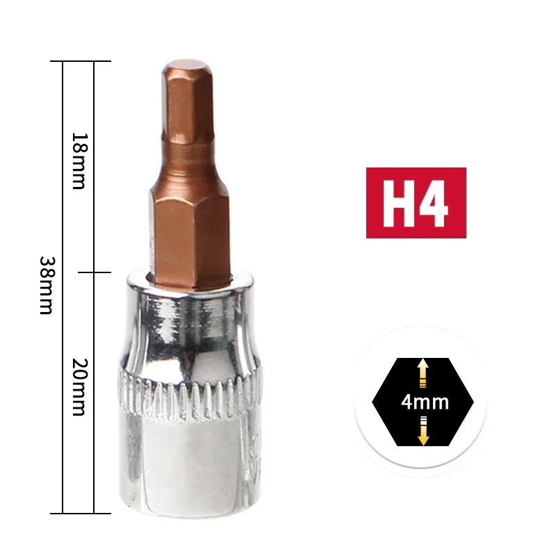 1Pc 1/4 Inch Drive Hex Socket Bit Set 3mm 4mm 5mm 6mm 7mm 8mm Screwdriver Bits Inner Hex Socket Hand Tools H3 H4 H5 H6 H7 H8