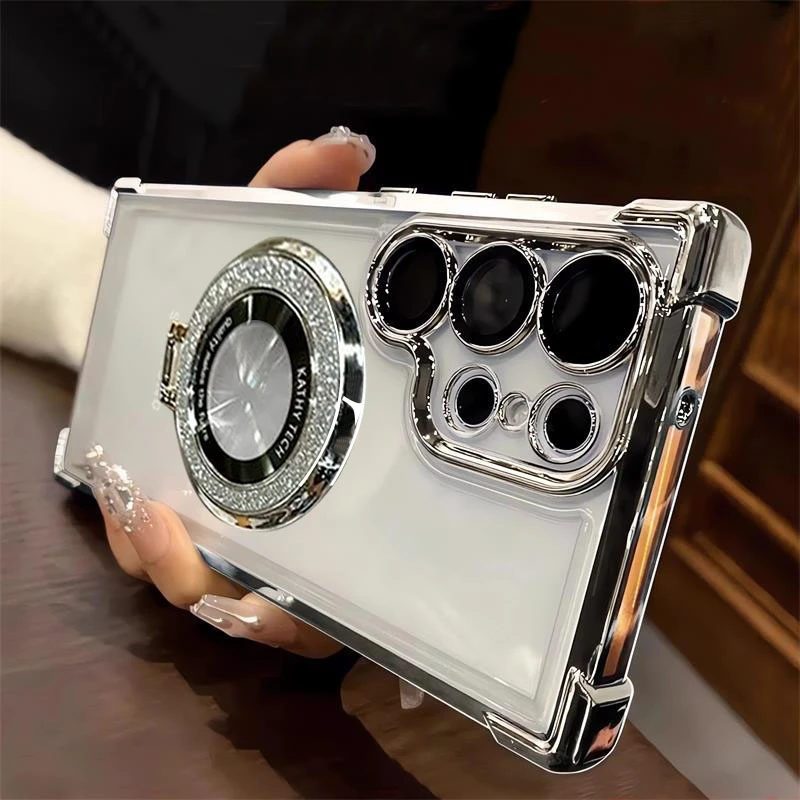 Magsafe Magnetic Glitter Bling Transparent Silicon Phone Case