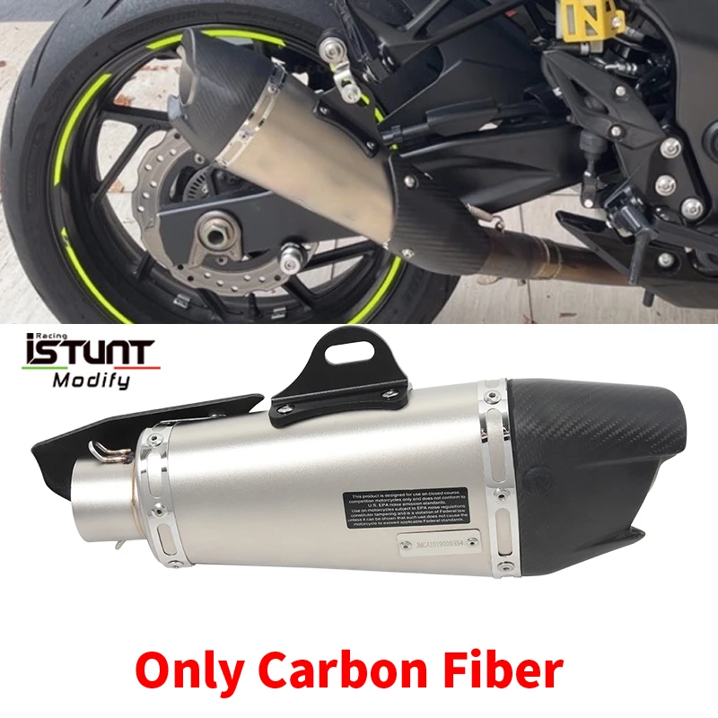 Motorcycle Exhaust 50.8mm Carbon Fiber Muffler Escape Modified Front Link Pipe Slip For LFFAN KP mini150 LF150-5U 5W 2015-2023 - Image 5