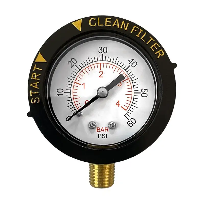 

Pool Filter Pressure Gauge 0-60 PSI Water Pressure Gauge With Clean Filter Indicator Swimming Pool Pump Gauge 1/4-Inch Pipe