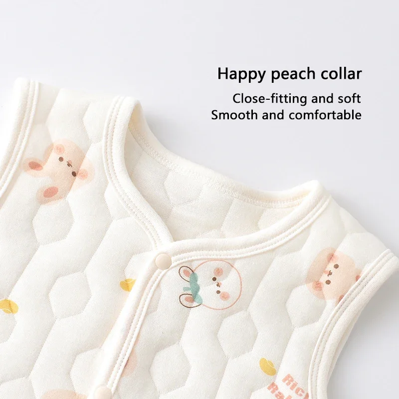 Newborn Baby Sleeveless Vests Cotton Padded Kids Spring Warm