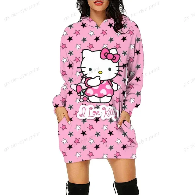 thumbnail image 1 of Sudaderas y sudaderas con capucha de HELLO KITTY para mujer Sudaderas con capucha de HELLO KITTY para otoño y primavera Sudaderas con capucha de manga larga de otoño y primavera de Harajuku, 1 of 5