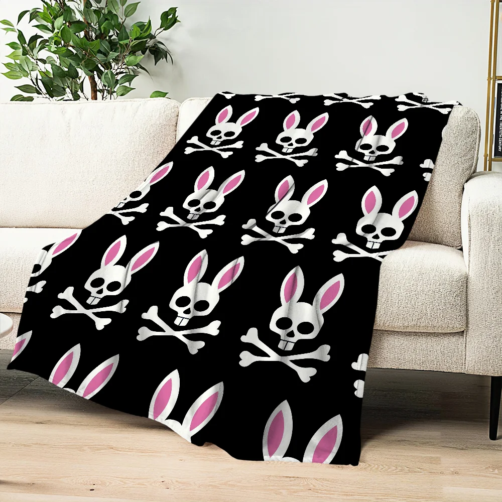 Fashion Cool P-Psycho B-Bunny Blanket Skin friendly comfort warm soft plush blanket suitable sofa living room office bedroom 5