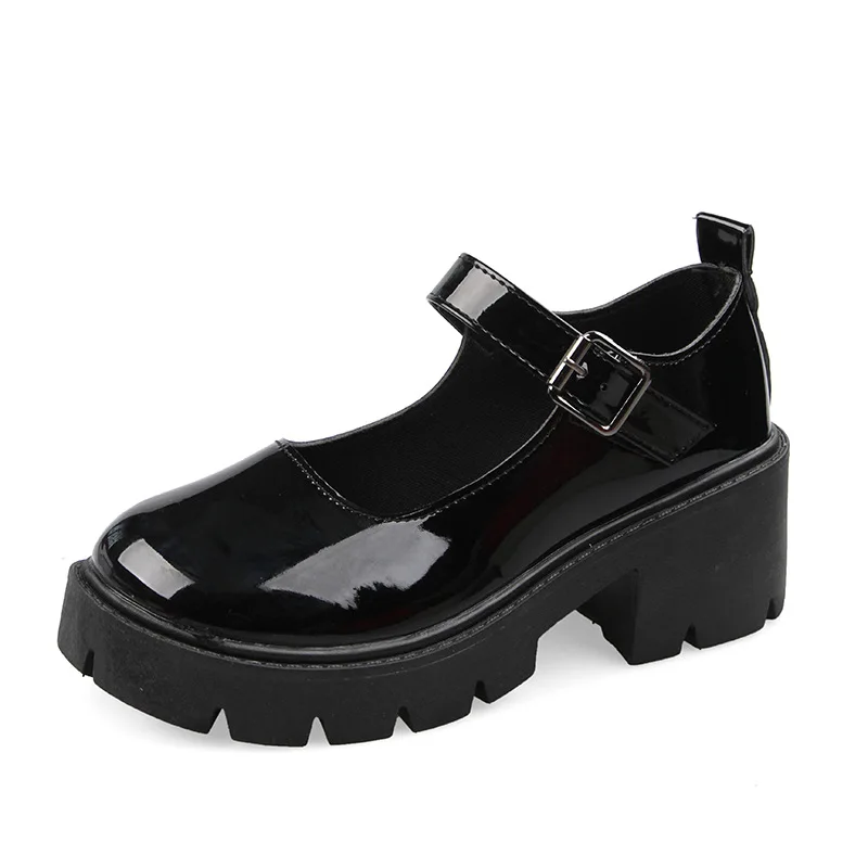 Spring/Autumn 2022 New Fashion Leather Shoes for Woman Pumps High Heel Shoes Women Casual Buckle Strap Lady Shoes Women