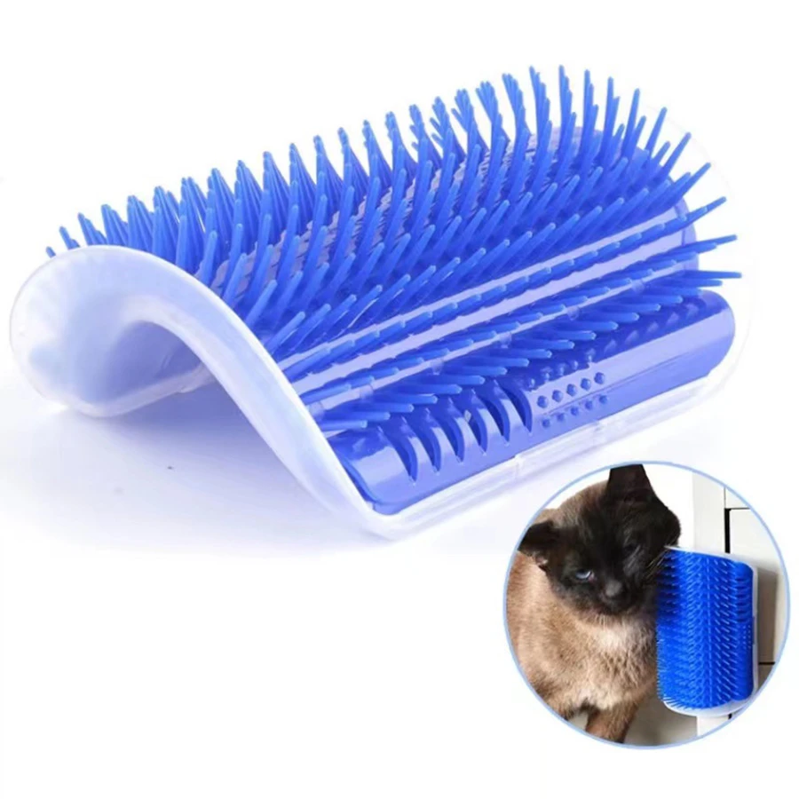 Cat Self Groomer With Catnip Soft Cats Wall Corner Massage Cat Comb