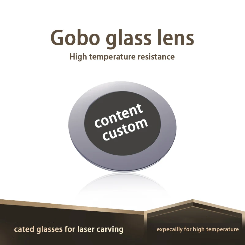 Lentille Gobo personnalisée pour projecteur de logo, lentille en verre haute définition avec texte publicitaire personnalisé, motif arabe pour tout logo et texte