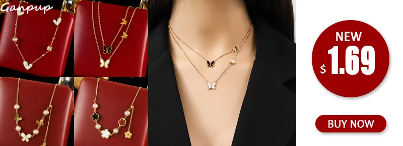 GANPUP 316L Edelstahl Farbige Kristall Anhänger Halskette Für Frauen Neue Colliers Hals Kette Romantische Farbecht Schmuck Geschenk – Detail 2