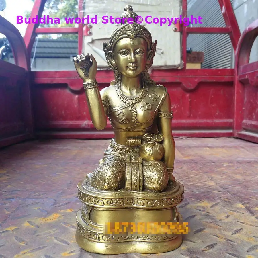 

Thailand The Wealthy Woman Waving Godness statue Southeast Asia HOME Shrine Worship bring wealth good luck COPPER God statue