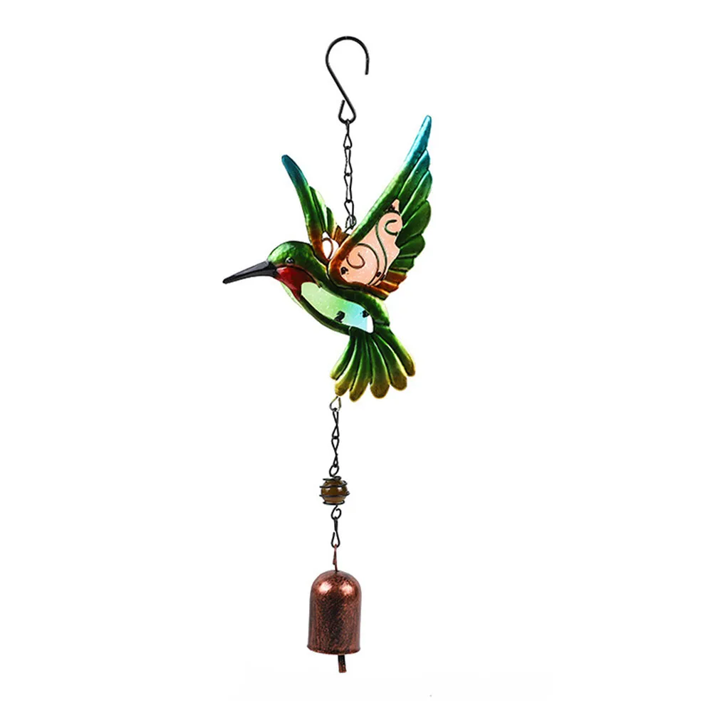 Wind Chime Hummingbirds Dragonflies Metal Glass Painted Crafts Hanging Pendants Bell Aluminum Pipe Home Courtyard Hanging Decors 6