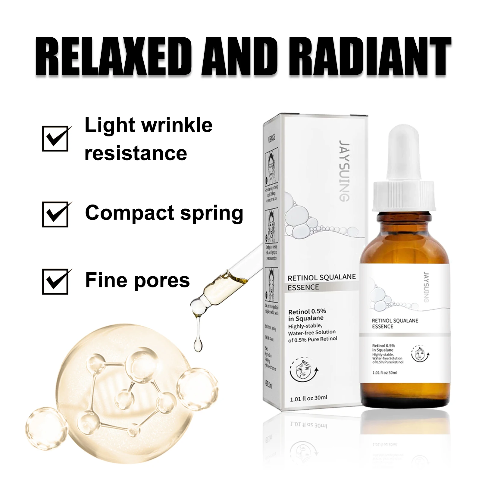 Retinol Ordinary Serum Fade Fine Lines Wrinkle Spots Lifting Brightening Skin Deep Moisturizing Firm Facial Essence Skin Care 3