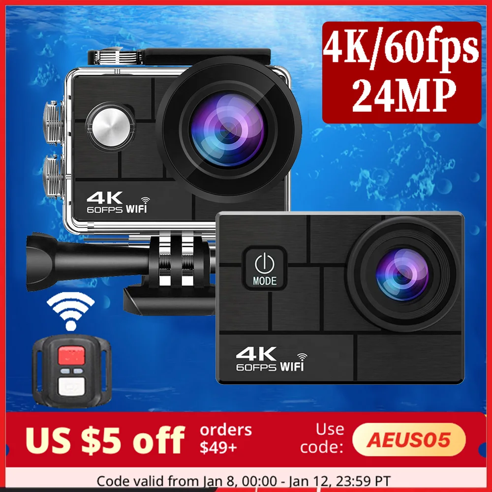 2024 4K/60Fps 24Mp Wifi Underwater 30M Casco Vedio Go For Sport Pro Anti-Shake Action Camera Con Sony 386 Surf Fisheye Lens