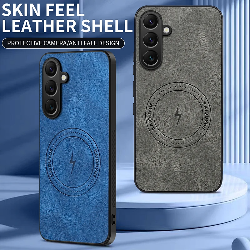 Premium PU Leather Magnetic Shockproof Phone Case with Matte Finish