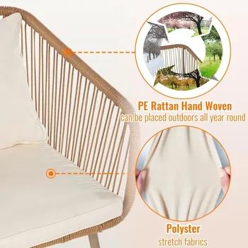 Garden Furniture Outdoor Sofa White Freight Free House Capsule Outdoor Garden Living Room Set Livingroom Furniture Sets Couch 3