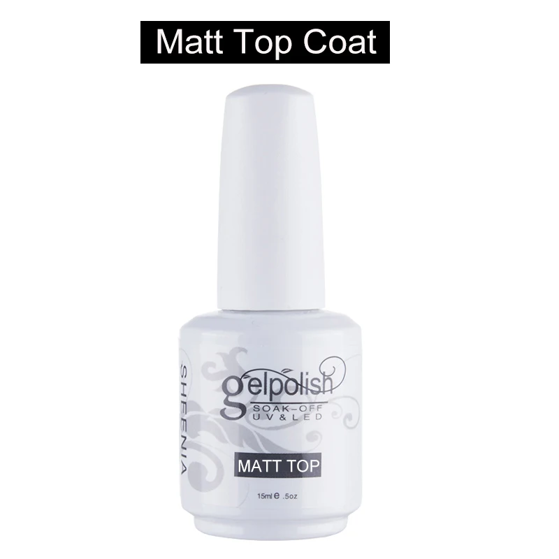 Semi-permanent Base coat 15ml Matt Top coat Gel Polish UV LED Nail Art Soak Off Gel Varnish No Sticky Layer Top Coat for nail 6